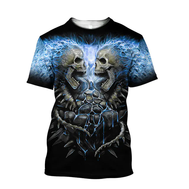 Funny Casual Skull Graphic T-Shirts for Men - Oversized