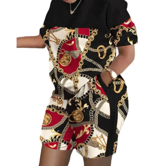 Women's Printed Two-Piece Commuter Set