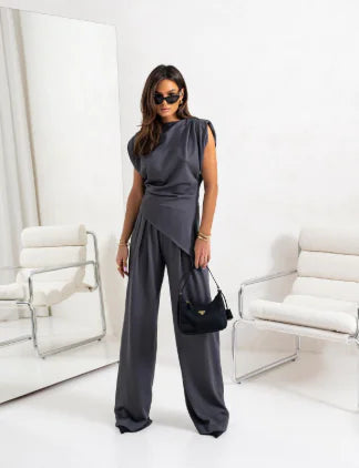 Women's Elegant Summer Two-Piece Set with Top & Pants