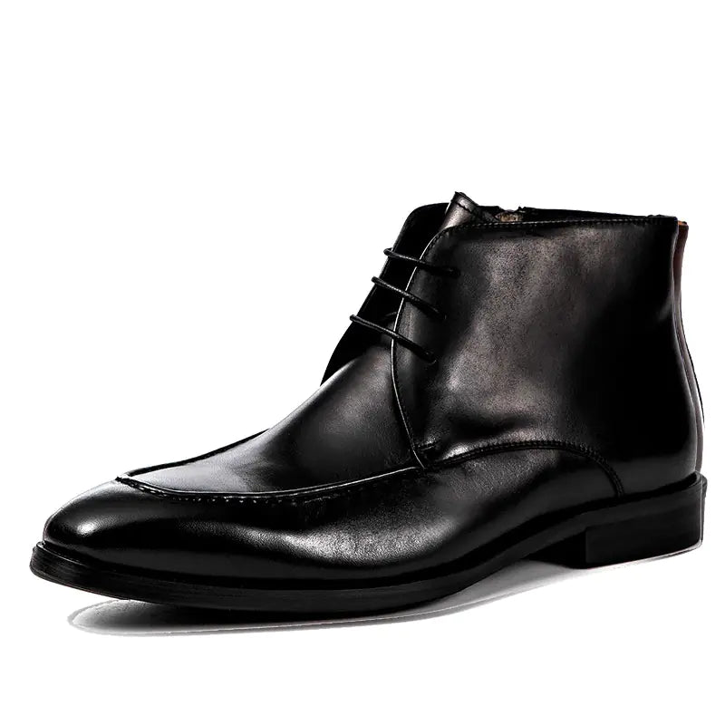 High-End Retro Plain Short Boots for Men