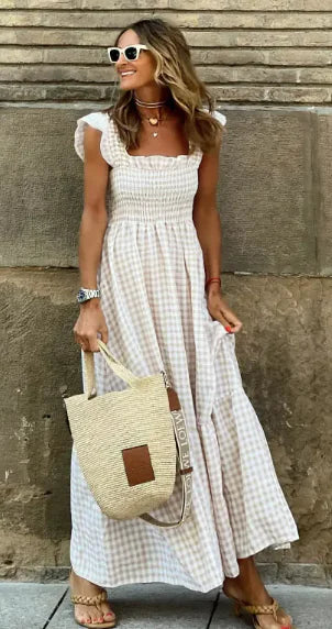 Women's Plaid Sling Dress