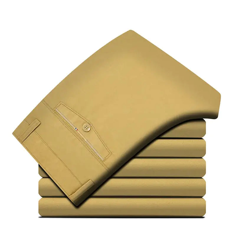 Straight-Leg Pants for Middle-Aged and Elderly Men