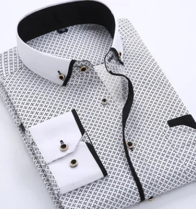 Slim Fit Business Dress Shirt for Men - Long Sleeve