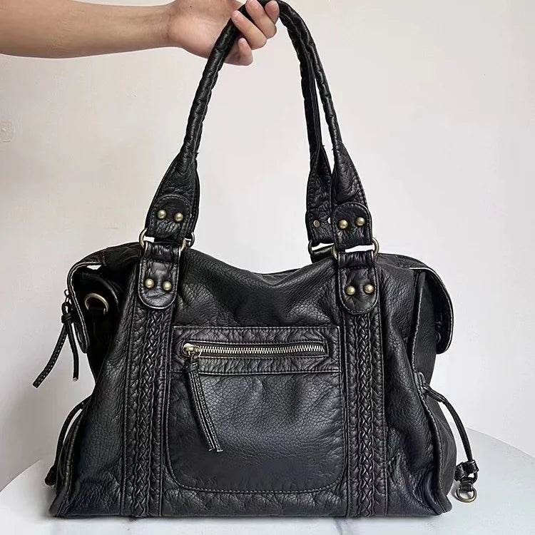 French Retro Biker Shoulder Bag