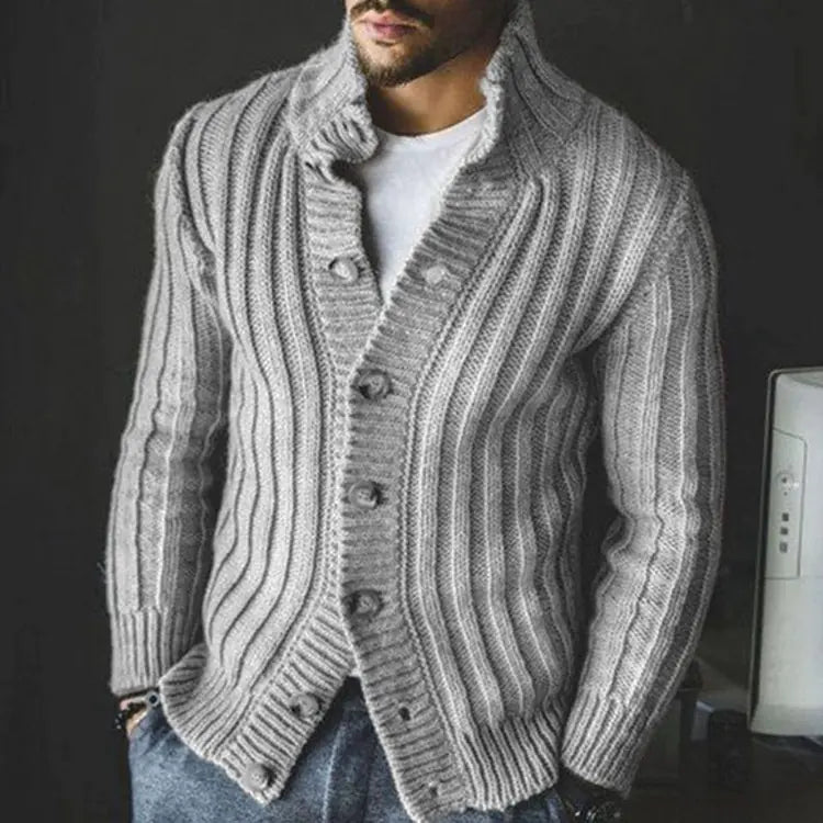 Men's Casual Knitted Single-Breasted Sweater