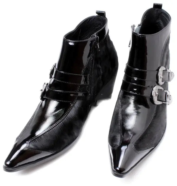 Genuine Leather Men's Boots in British Fashion Style