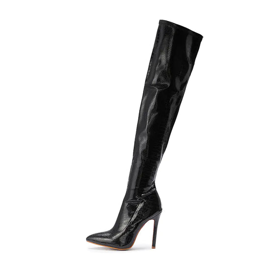 Pointed Toe Stiletto High-Heeled Boots (Europe & America)