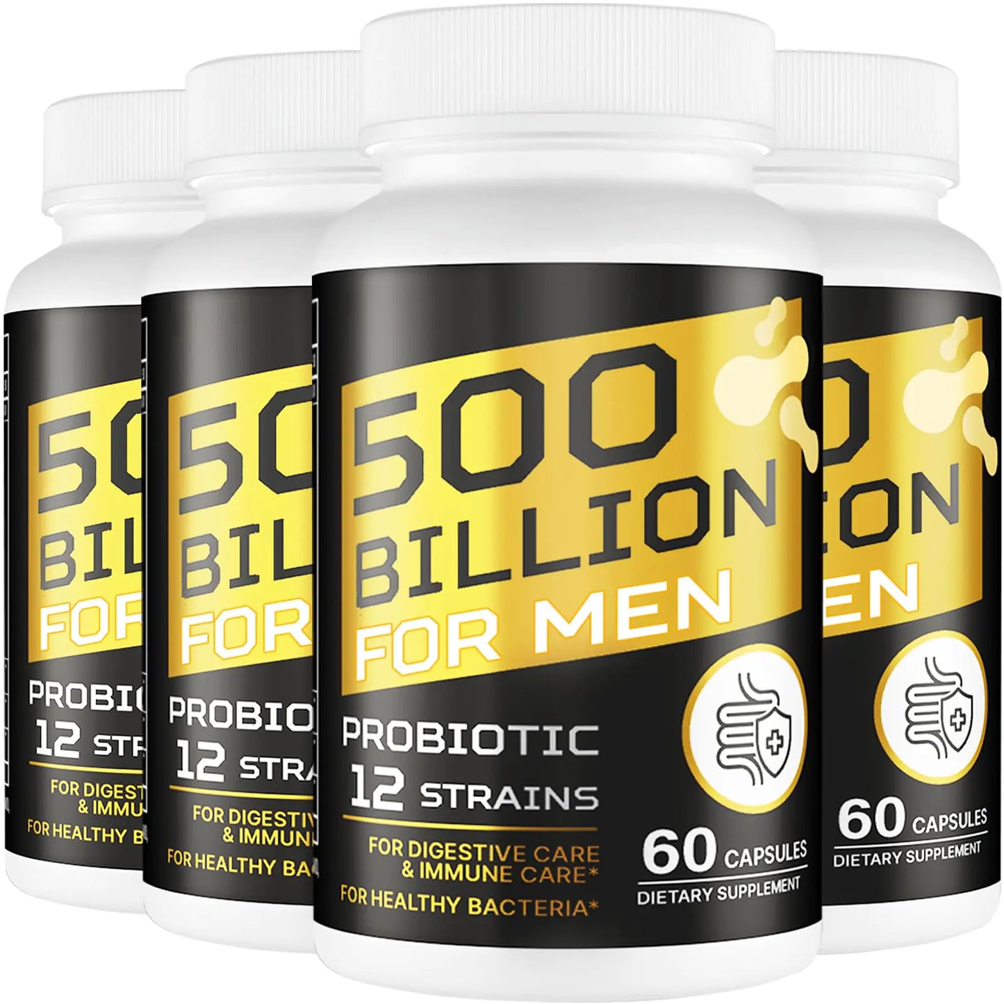 Probiotics for Men 500 Billion CFU 12 Strains Mens Probiotic with Turmeric Cranberry & Goji Gut Health for Men Probiotics for Men Digestive Health Bloating Immune & Overall Health 120-Day Supply