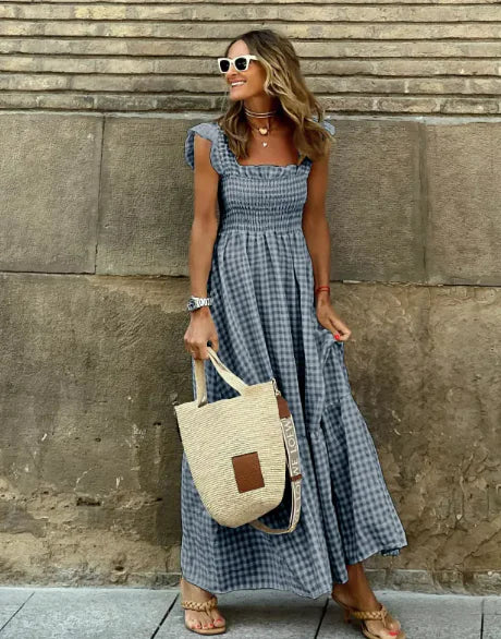Women's Plaid Sling Dress