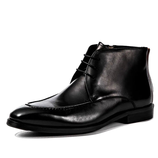 High-End Retro Plain Short Boots for Men