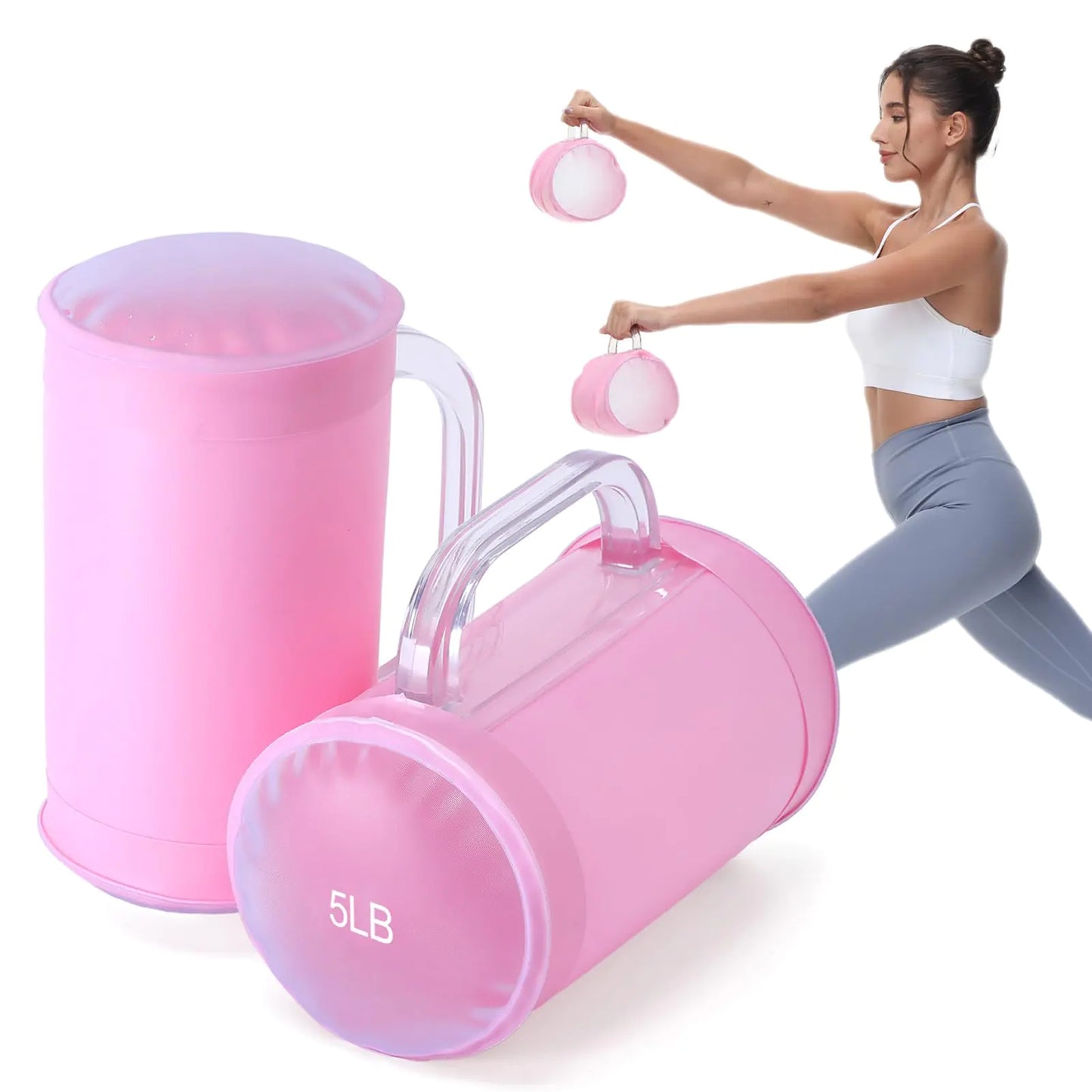 DEIRIS Water Dumbbells Water Filled Training Weights Set Water Weight Bag Travel Weights Adjustable Weights Dumbbells to 10 Lbs/Pair for Strength Training Fitness and Shaping