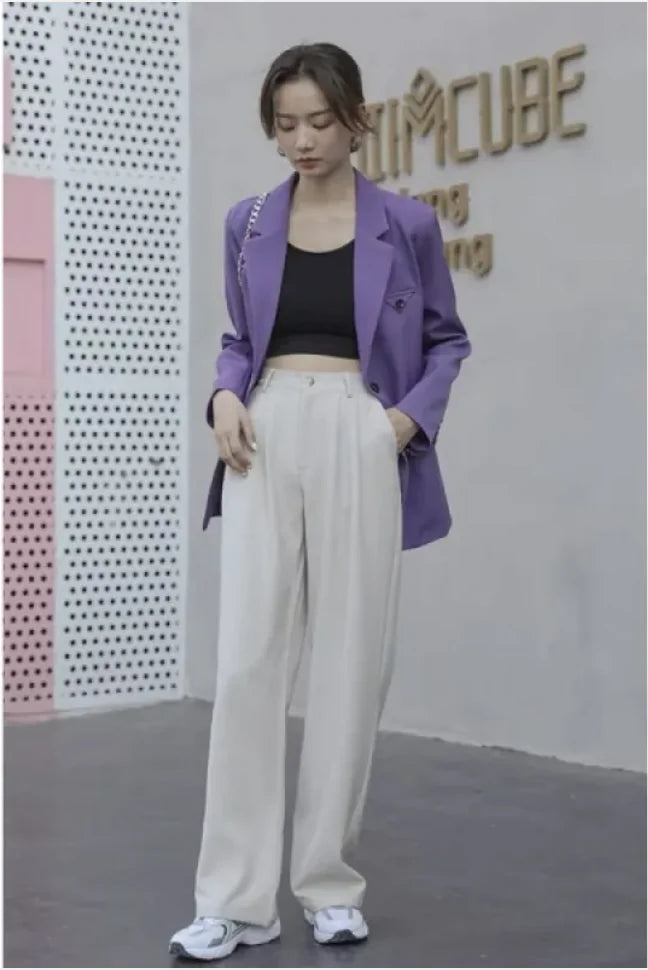 High Waist Wide-Leg Casual Pants