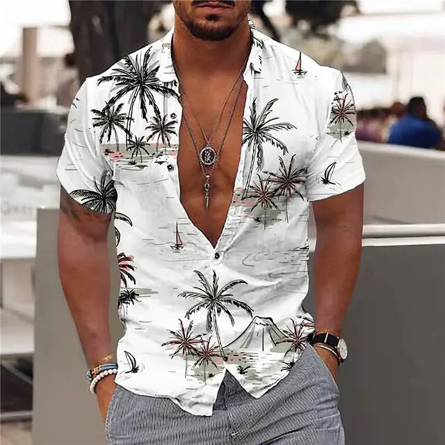 Summer Hawaiian Floral Shirts For Men