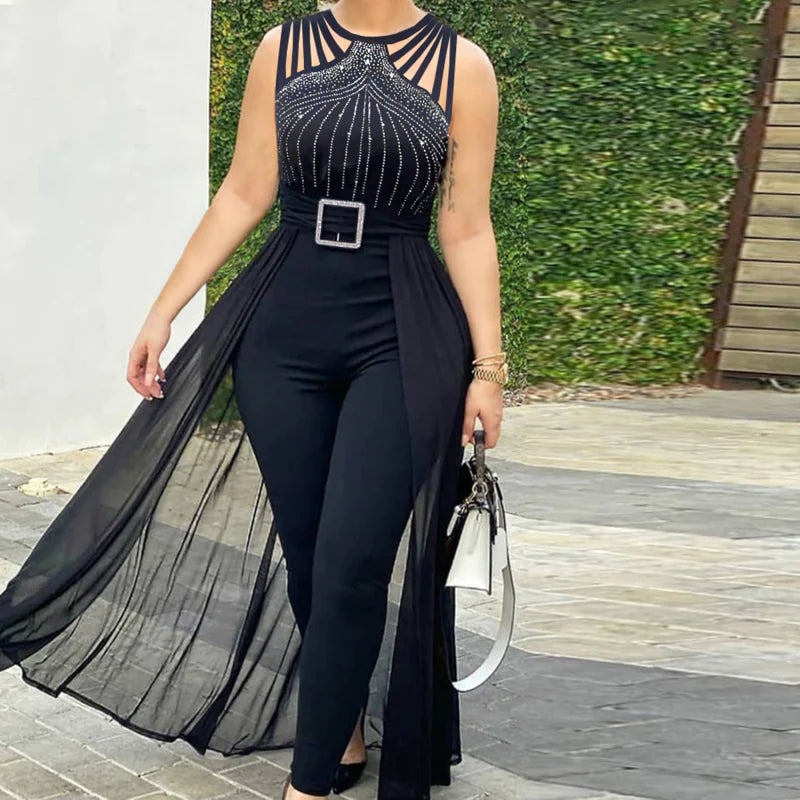 Sleeveless Strapless Hot Diamond Jumpsuit