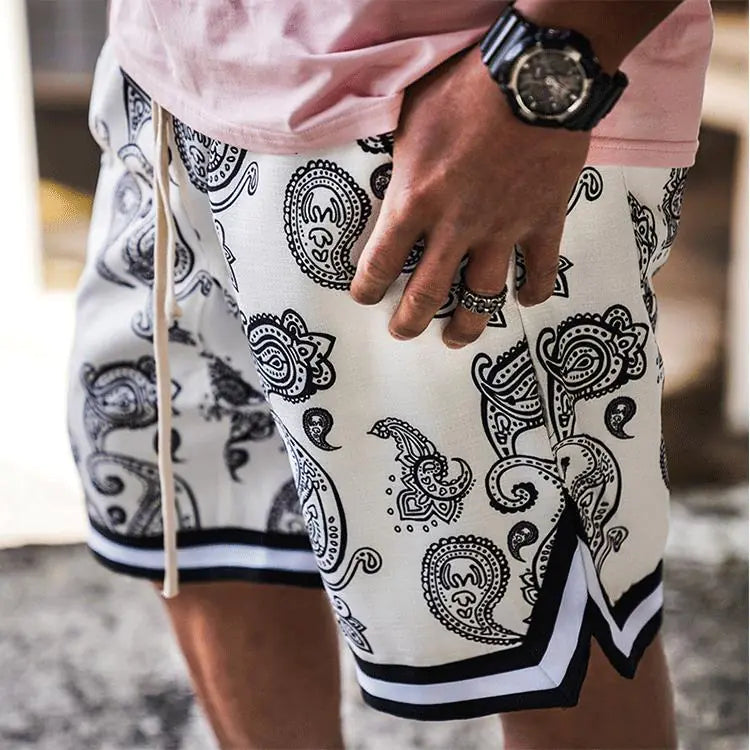 Full Printed Breathable Mesh Cashew Shorts
