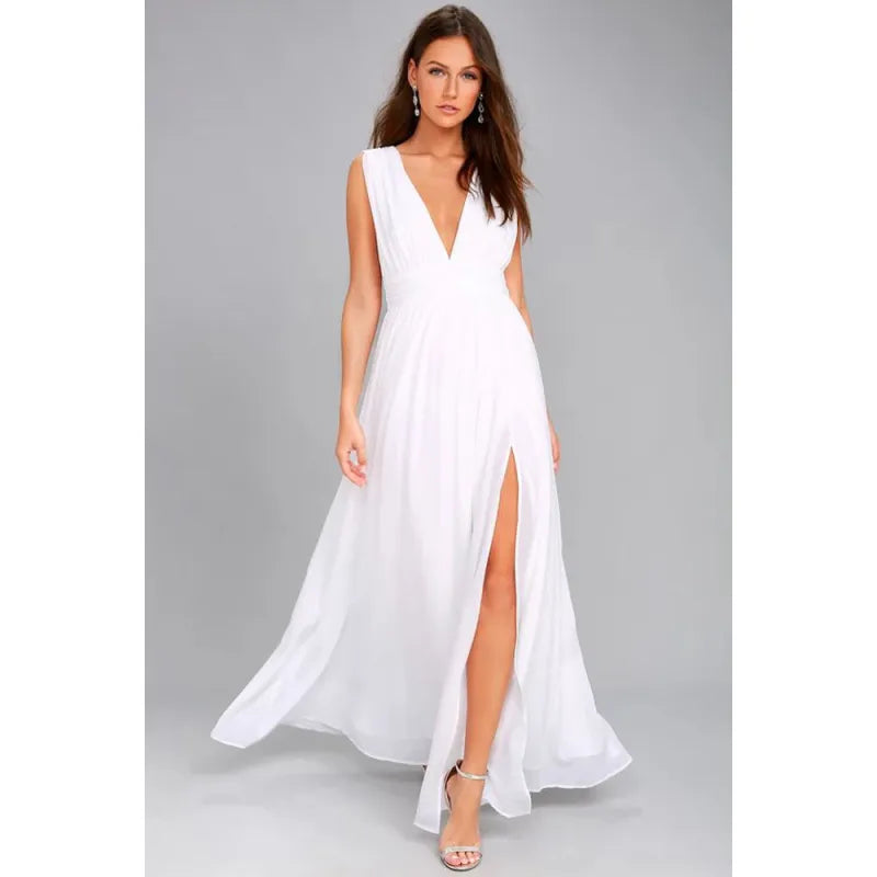 Women's Fashion Deep V Sleeveless Long Dress