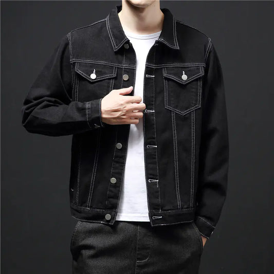Trendy Black Casual Jacket for Autumn Wear