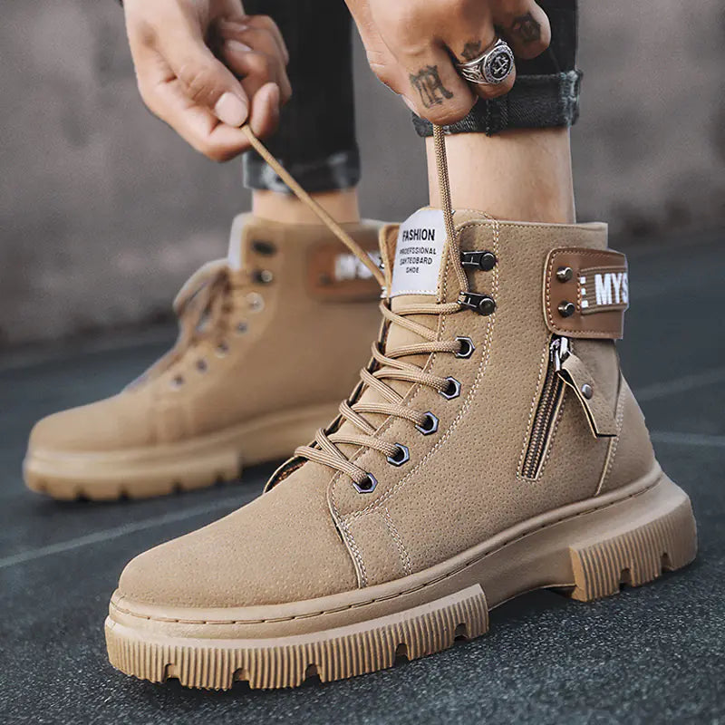 Retro British High-Top Martin Tooling Boots for Men