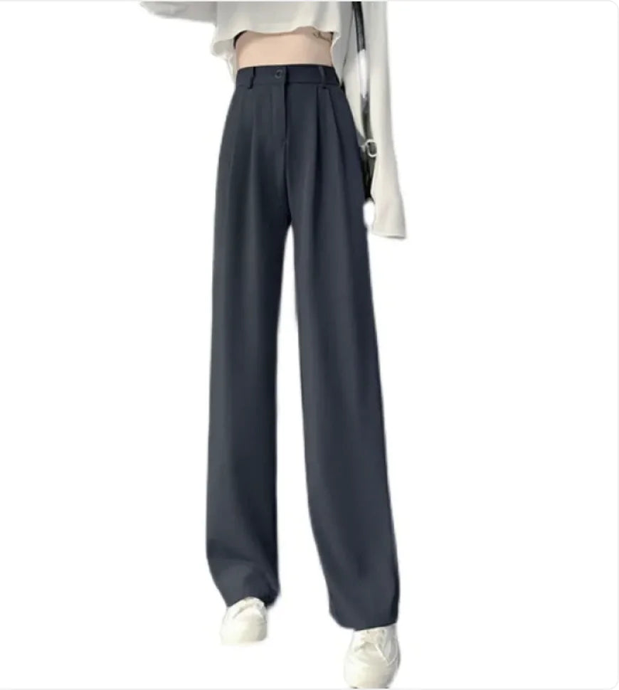 High Waist Wide-Leg Casual Pants