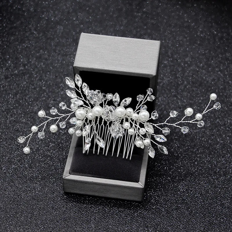 Gold & Silver Pearl Hair Comb