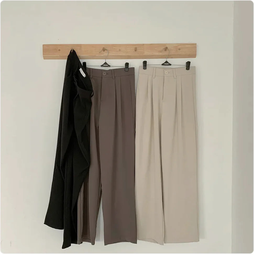 High Waist Wide-Leg Casual Pants