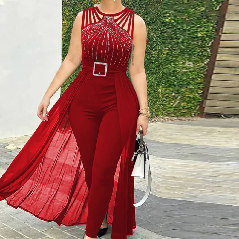 Sleeveless Strapless Hot Diamond Jumpsuit