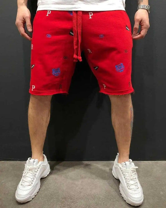 Embroidered Men's Beggar Pants Shorts