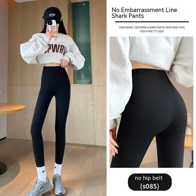 Fleece-lined Thick High Waist Hip Lift Leggings For Women