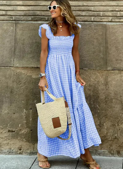 Women's Plaid Sling Dress