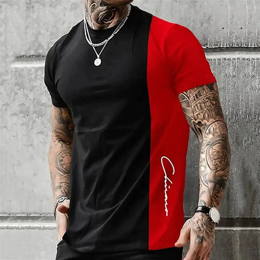 Plus Size Color Block Oversized T-Shirts for Men