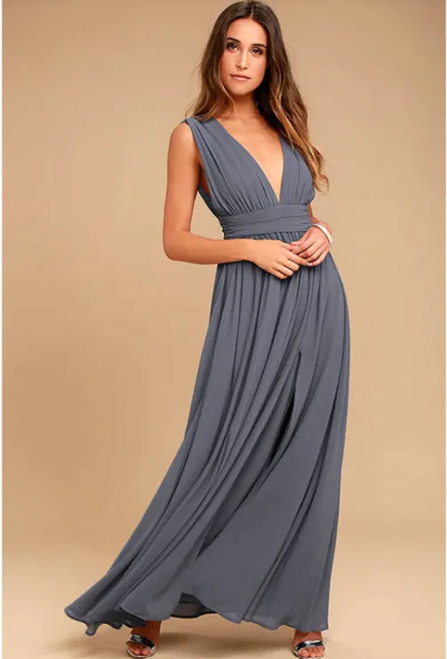 Women's Fashion Deep V Sleeveless Long Dress