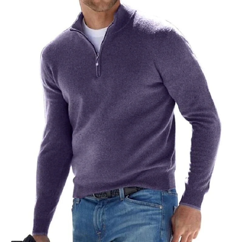 European and American Men's Long-Sleeved Cardigan Bottoming Shirt