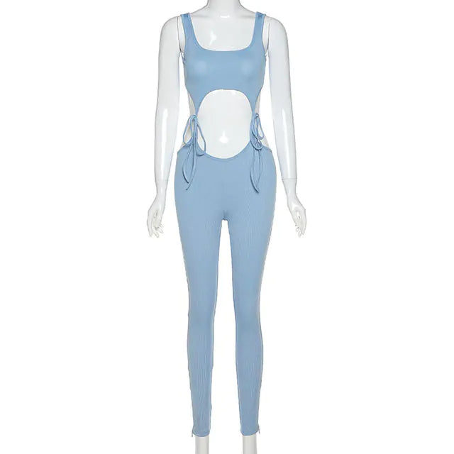 Women's Bandage Fitness Matching Sleeveless Workout Set