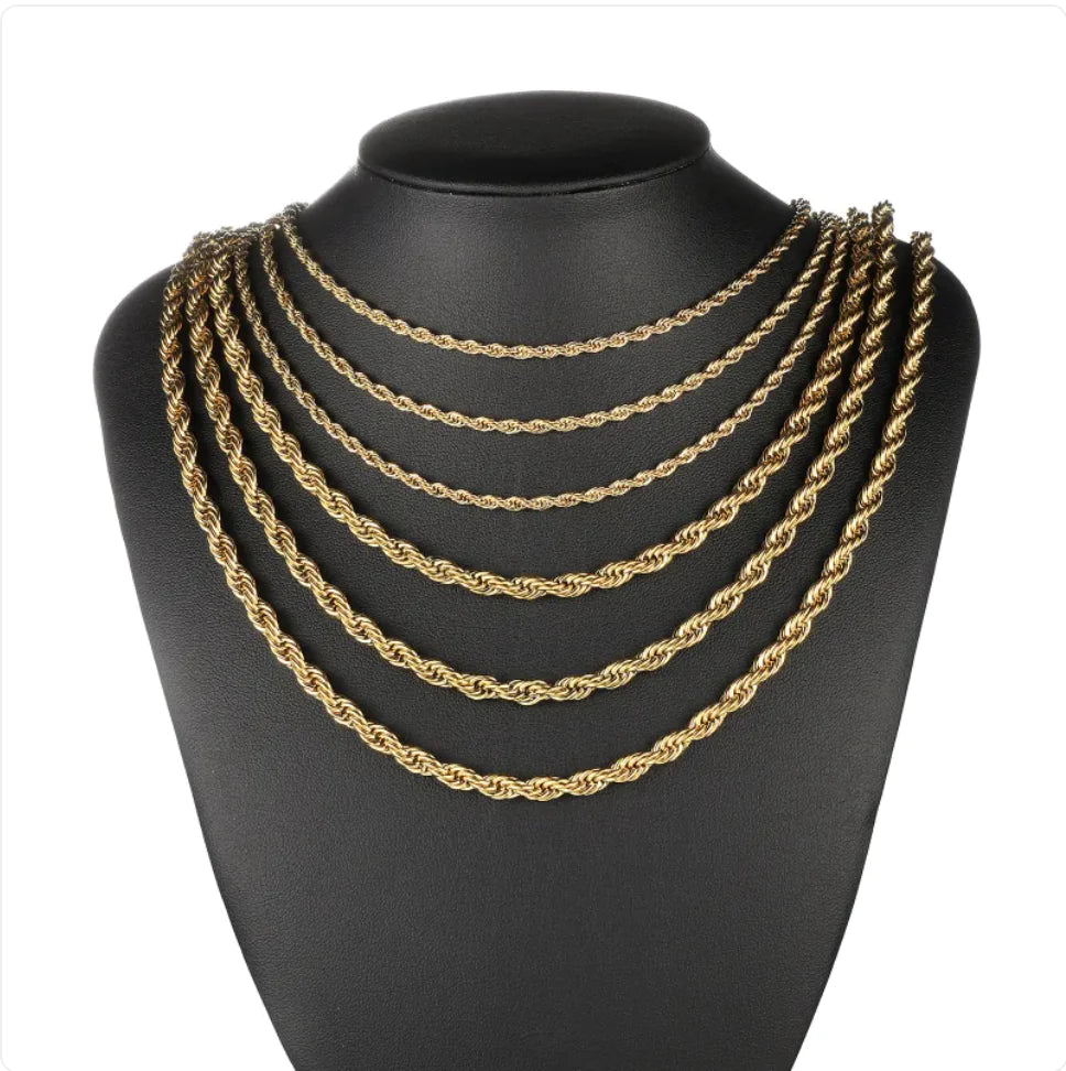 Gold Stainless Steel Hip-Hop Chain Necklace