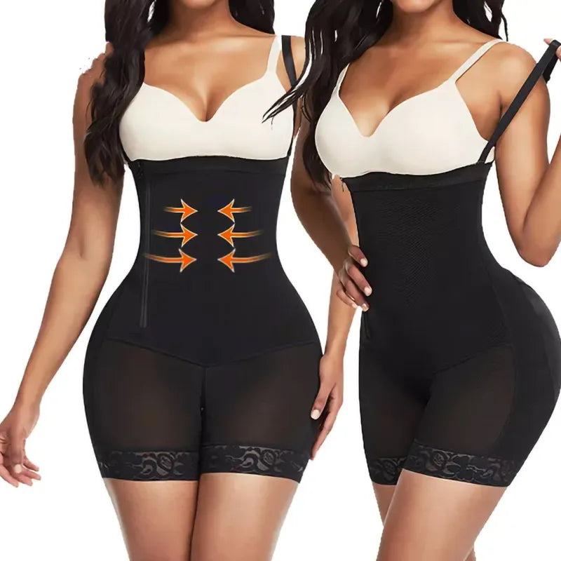 Black Women's Belly And Hip Lift One-piece Shapewear